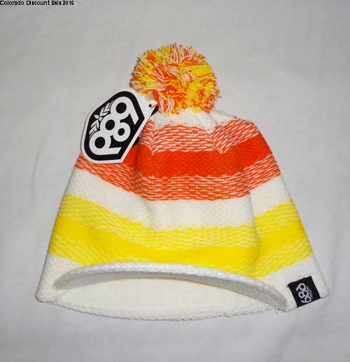 686 Mingle Visor White/Orange Beanie One Size Fits All NEW !! 1