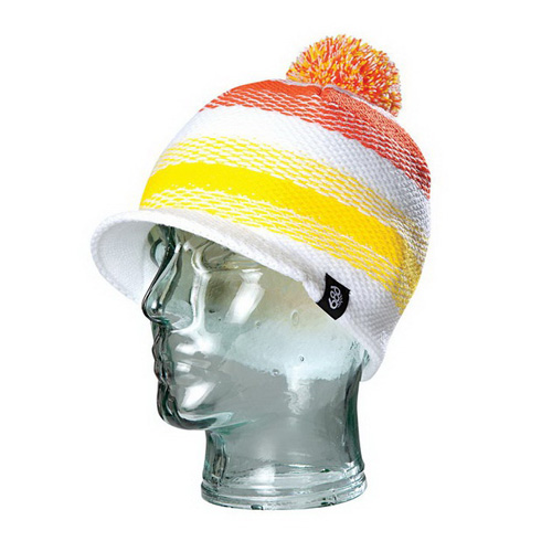 686 Mingle Visor White/Orange Beanie One Size Fits All NEW !!