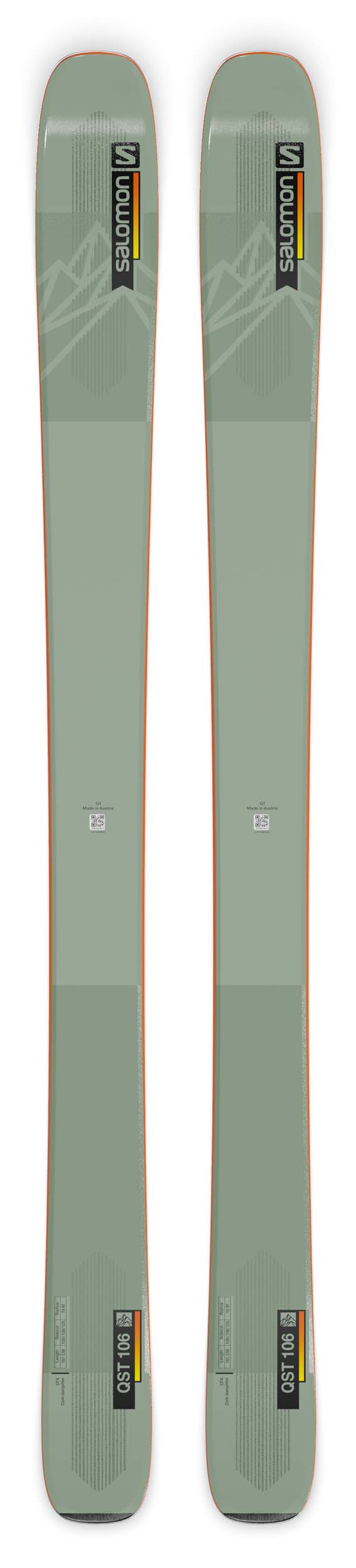 Salomon 2022 QST 106 Skis (Without Bindings / Flat) NEW !! 167,181cm