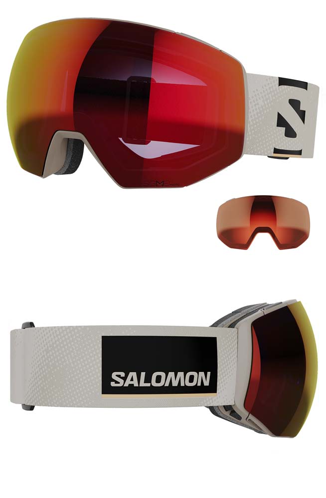 Salomon 2024 Radium Prime Rain Day / Photo Pop Red Goggles NEW !!