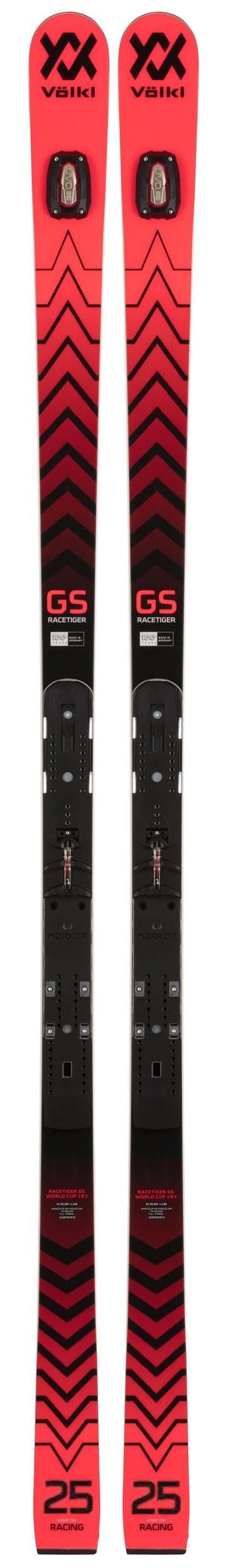 Volkl 2023 Racetiger GSR Skis w/Marker 10mm Piston Plates NEW !! 183cm
